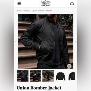 NWOT - Men’s Large Black Bomber Jacket